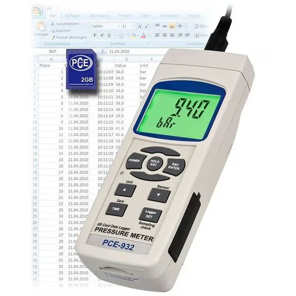 Pressure Meter, 0 to 400 bar, Pce Instruments, Mfr#: PCE-932